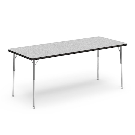 Virco 72 in. W, 30 in. L, 22-30 in. H, Grey Nebula Top / Black Edge 483072